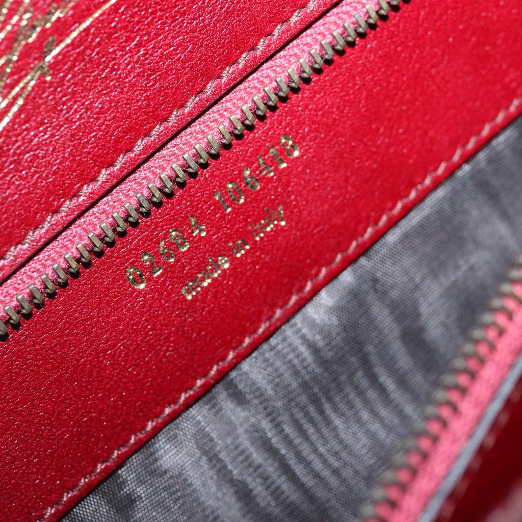 GUCCI Hand Bag Leather Limited To 300 Pieces Red Black gold 02684 89249A