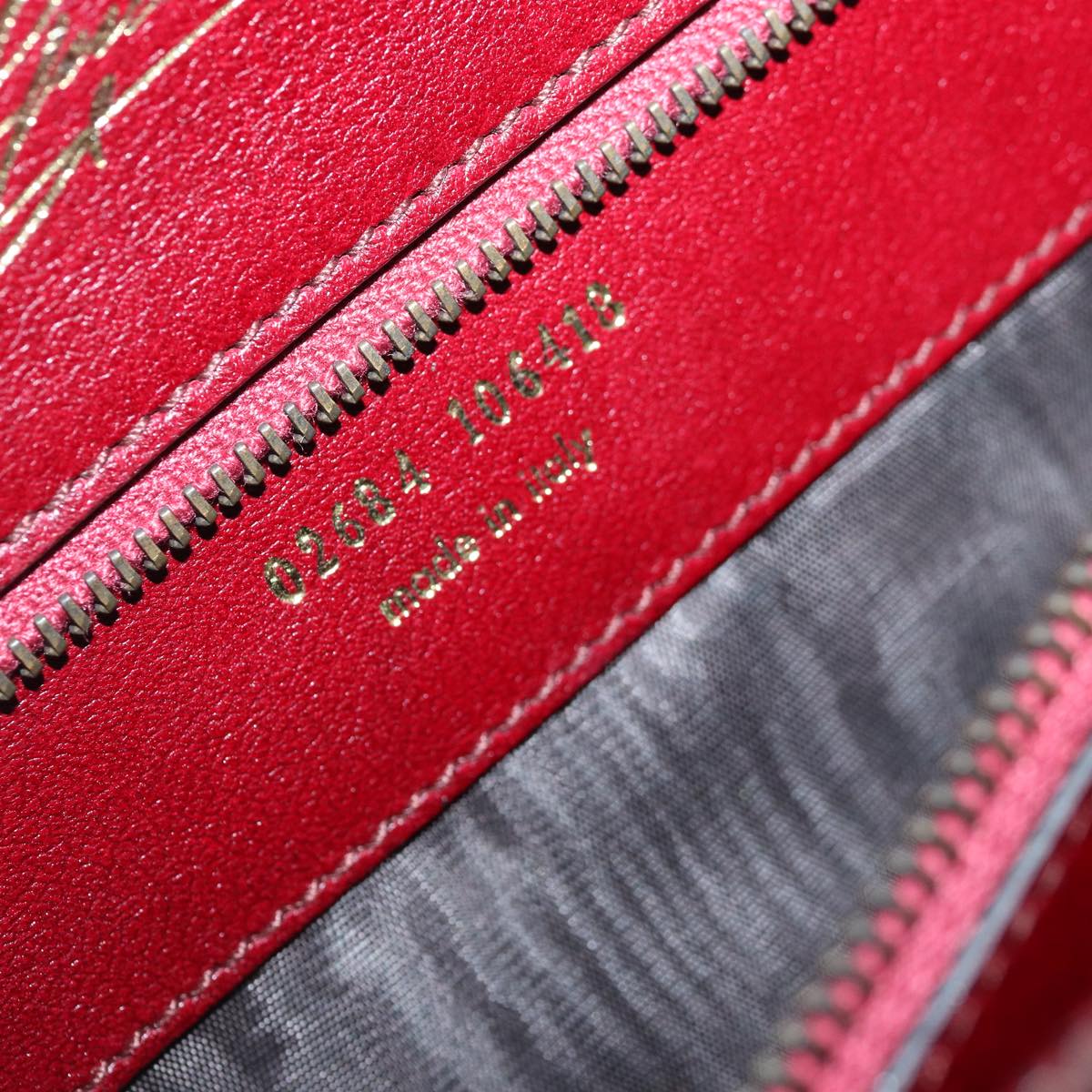 GUCCI Hand Bag Leather Limited To 300 Pieces Red Black gold 02684 89249A