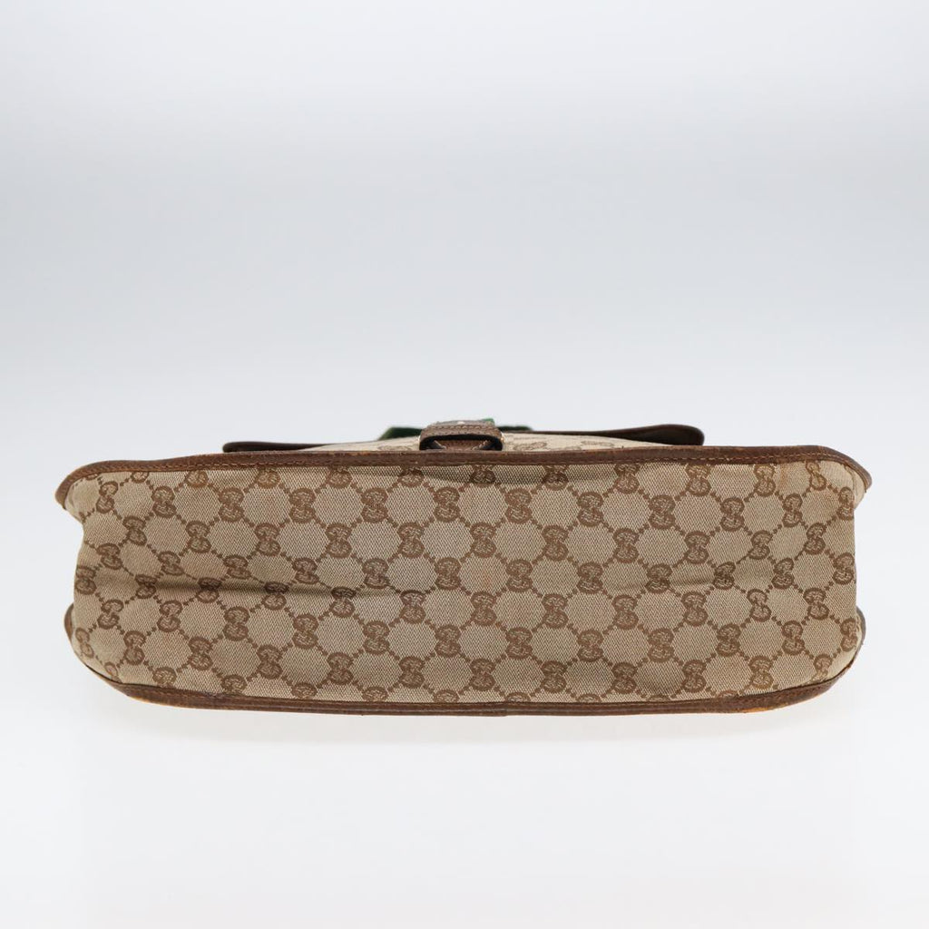 GUCCI GG Canvas Web Sherry Line Tote Bag Beige Green Red 89277