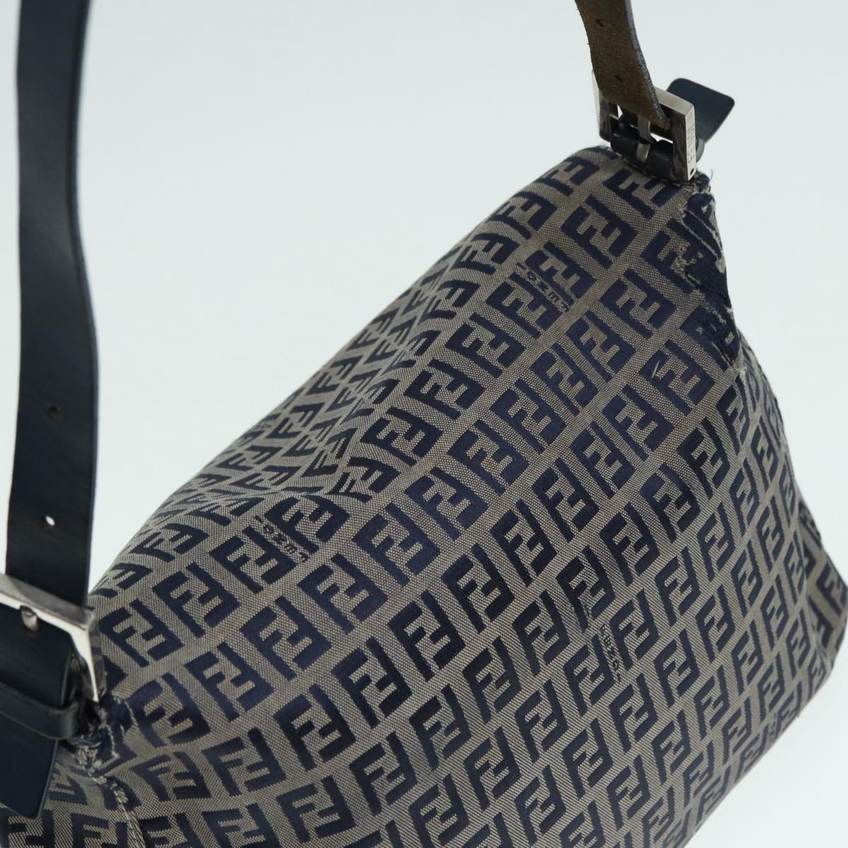 FENDI Zucchino Canvas Mamma bucket Hand Bag Navy 89278