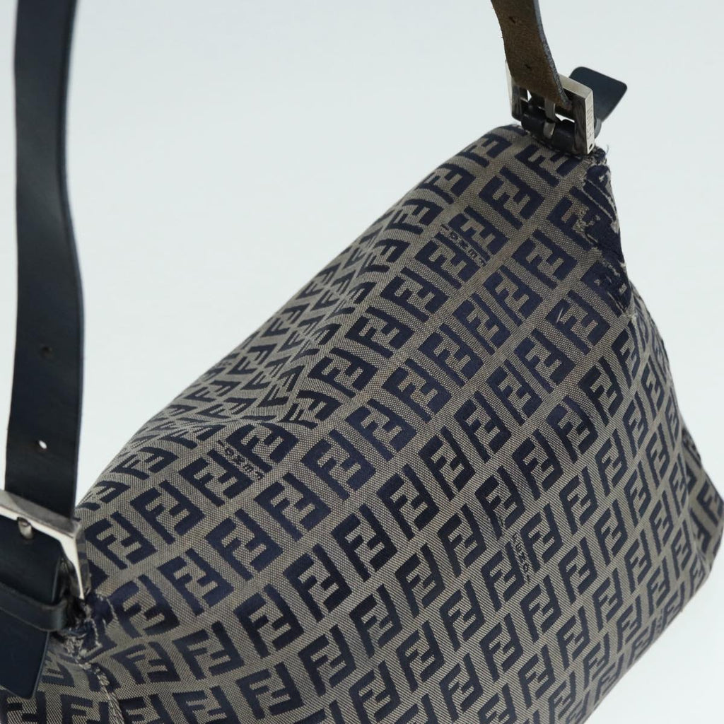 FENDI Zucchino Canvas Mamma bucket Hand Bag Navy 89278