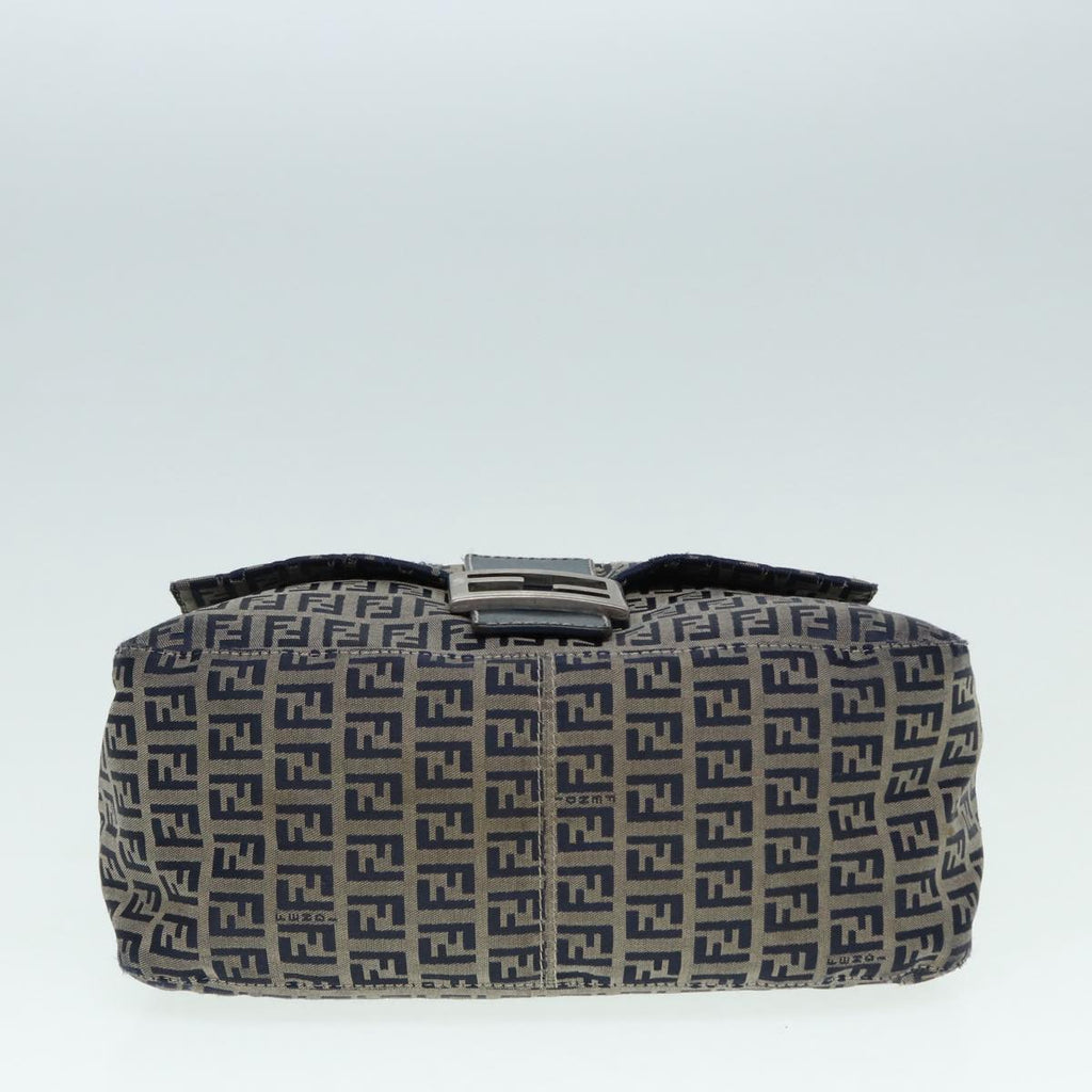 FENDI Zucchino Canvas Mamma bucket Hand Bag Navy 89278