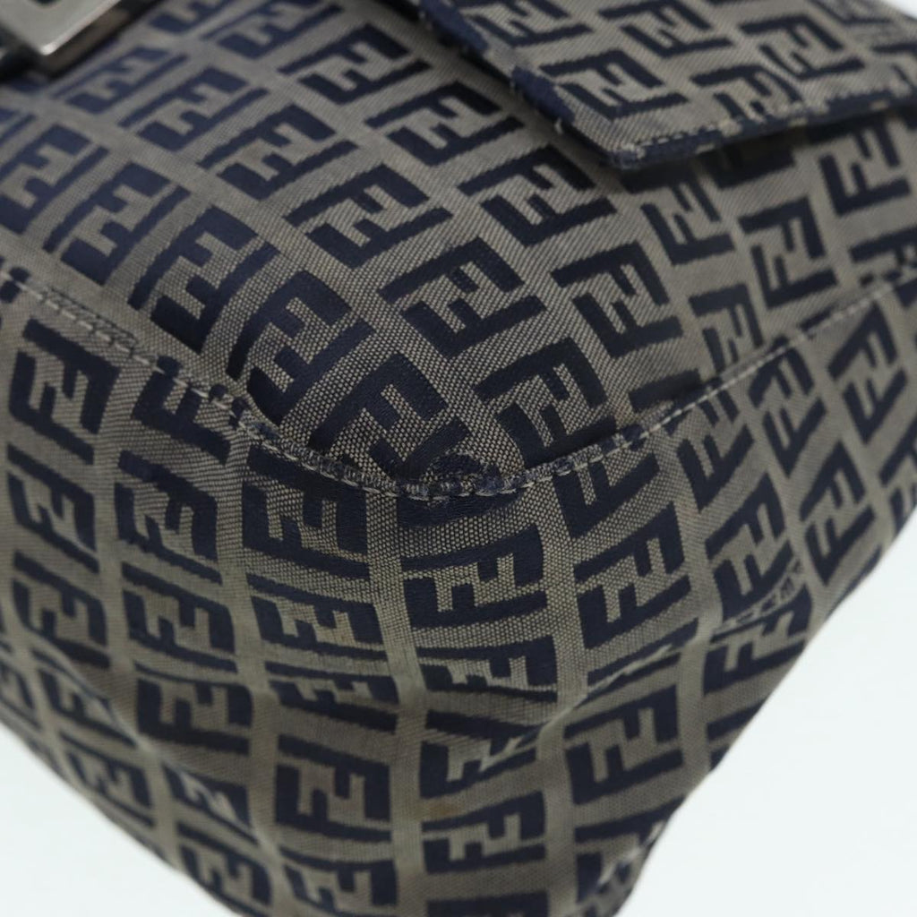 FENDI Zucchino Canvas Mamma bucket Hand Bag Navy 89278