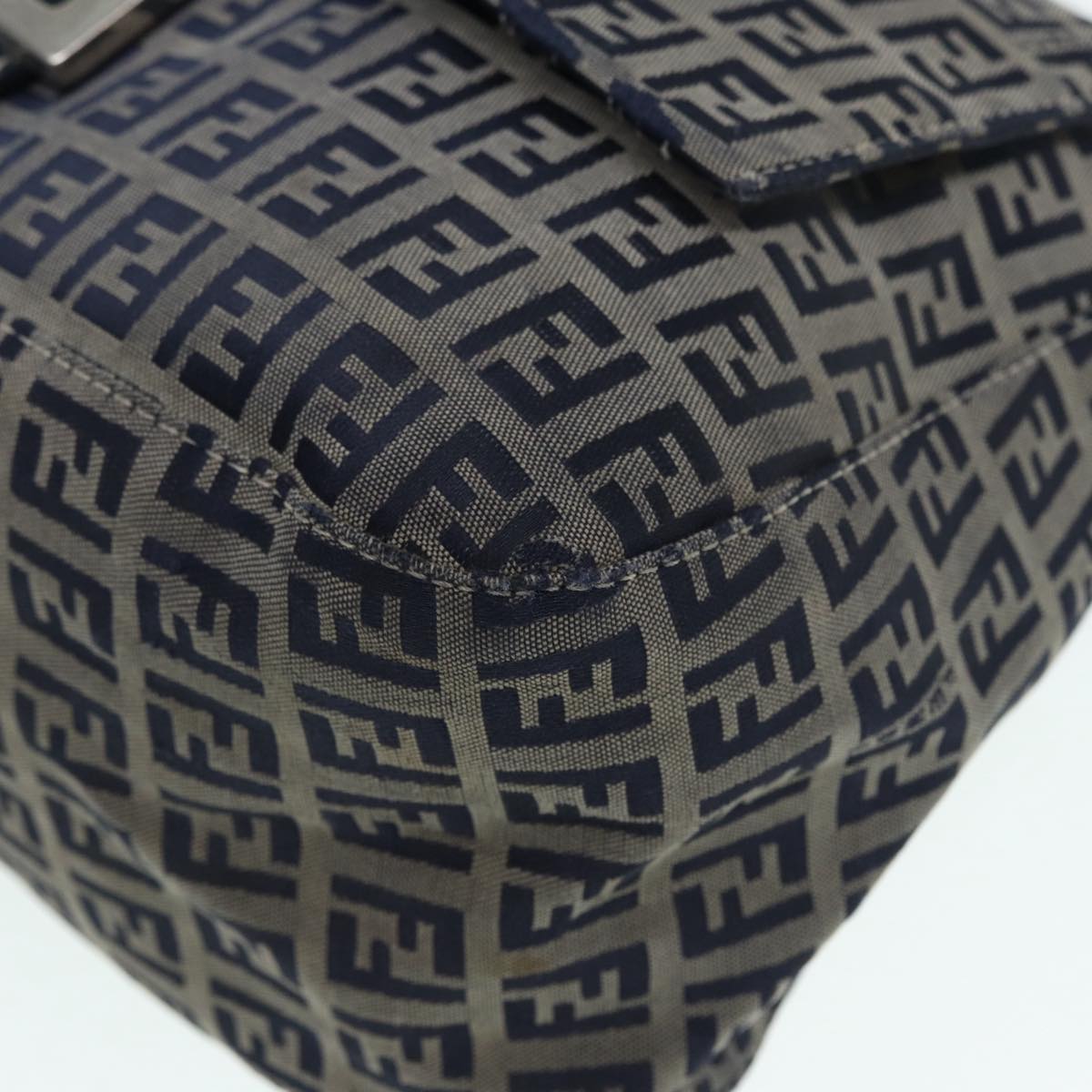 FENDI Zucchino Canvas Mamma bucket Hand Bag Navy 89278