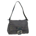 FENDI Zucchino Canvas Mamma bucket Hand Bag Navy 89278