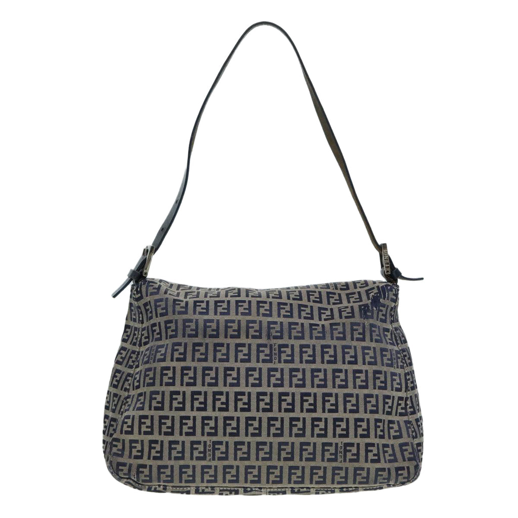 FENDI Zucchino Canvas Mamma bucket Hand Bag Navy 89278