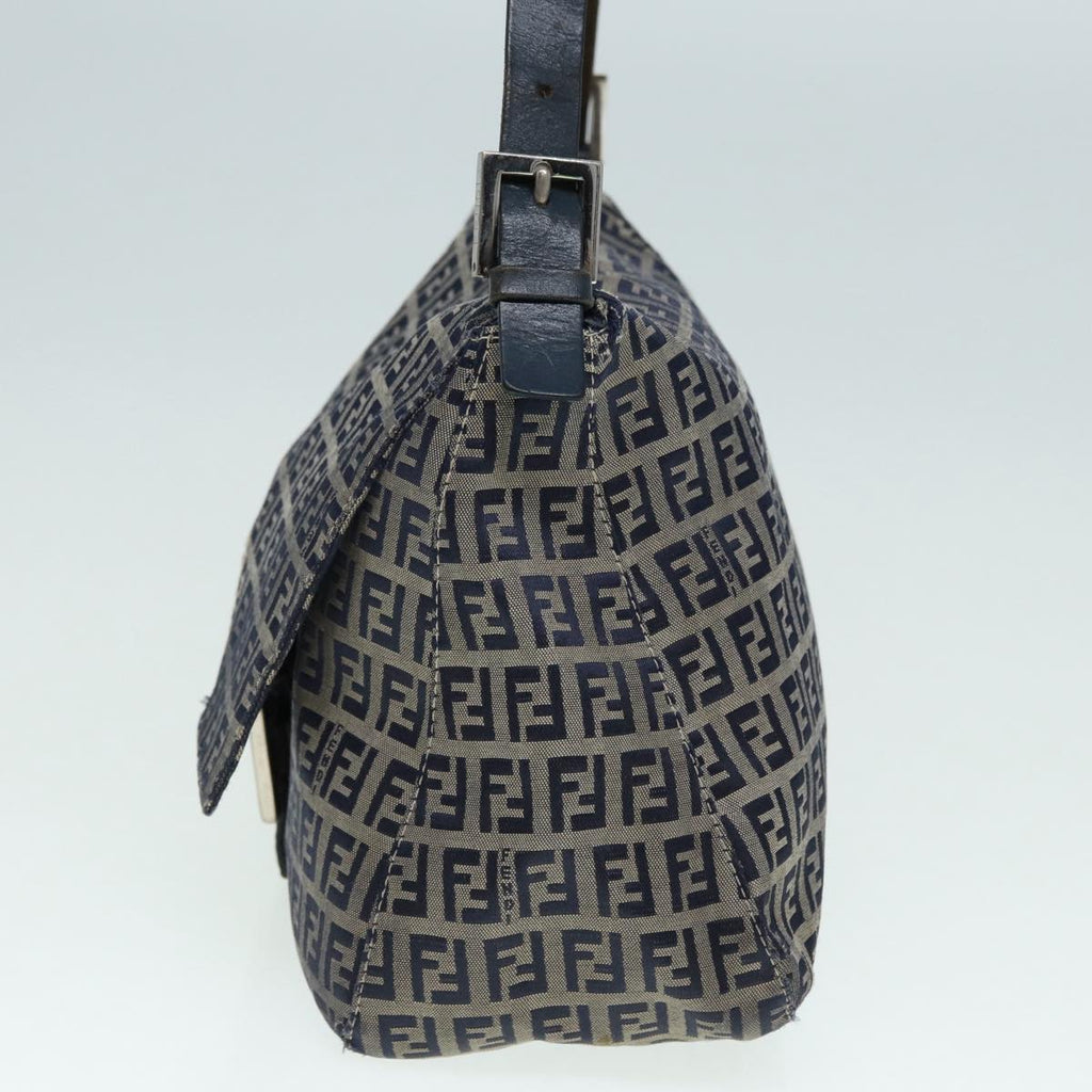 FENDI Zucchino Canvas Mamma bucket Hand Bag Navy 89278