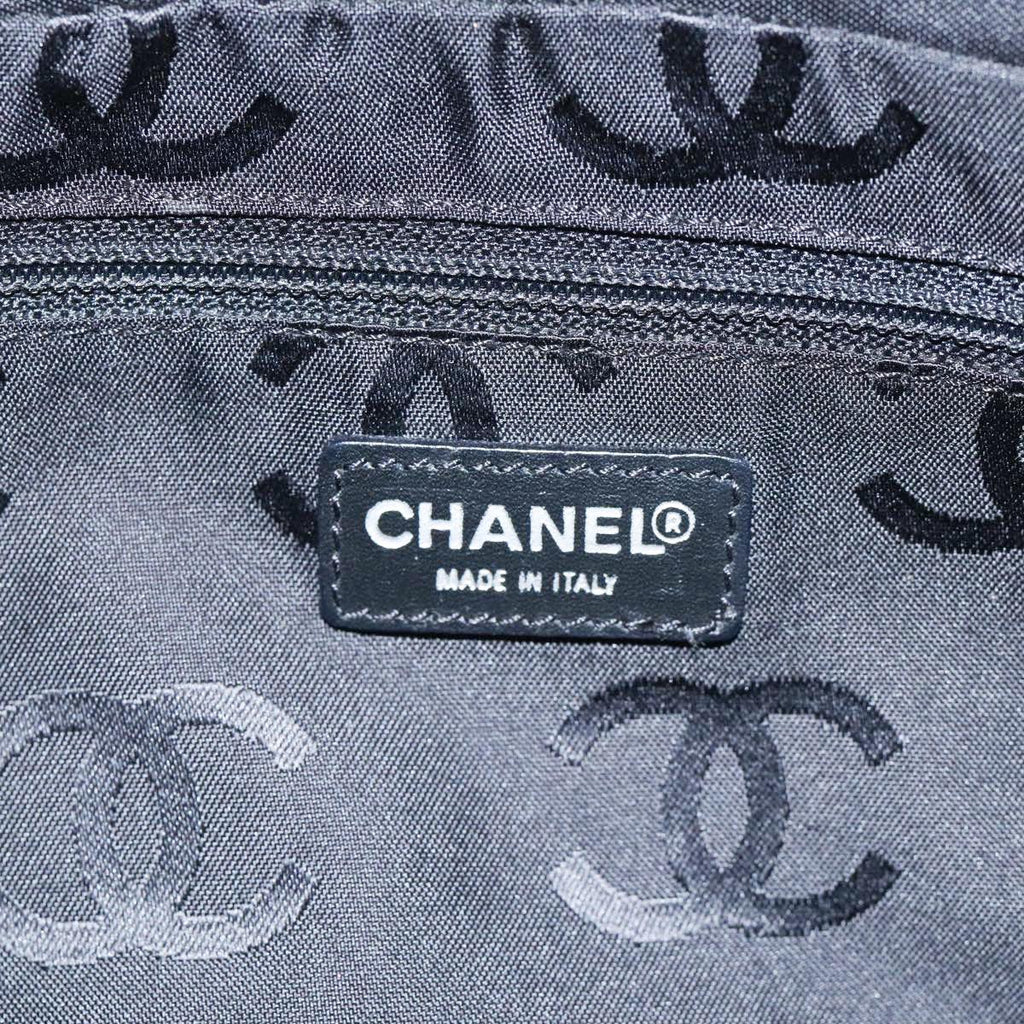CHANEL Chain Shoulder Bag Canvas Gray CC 89307