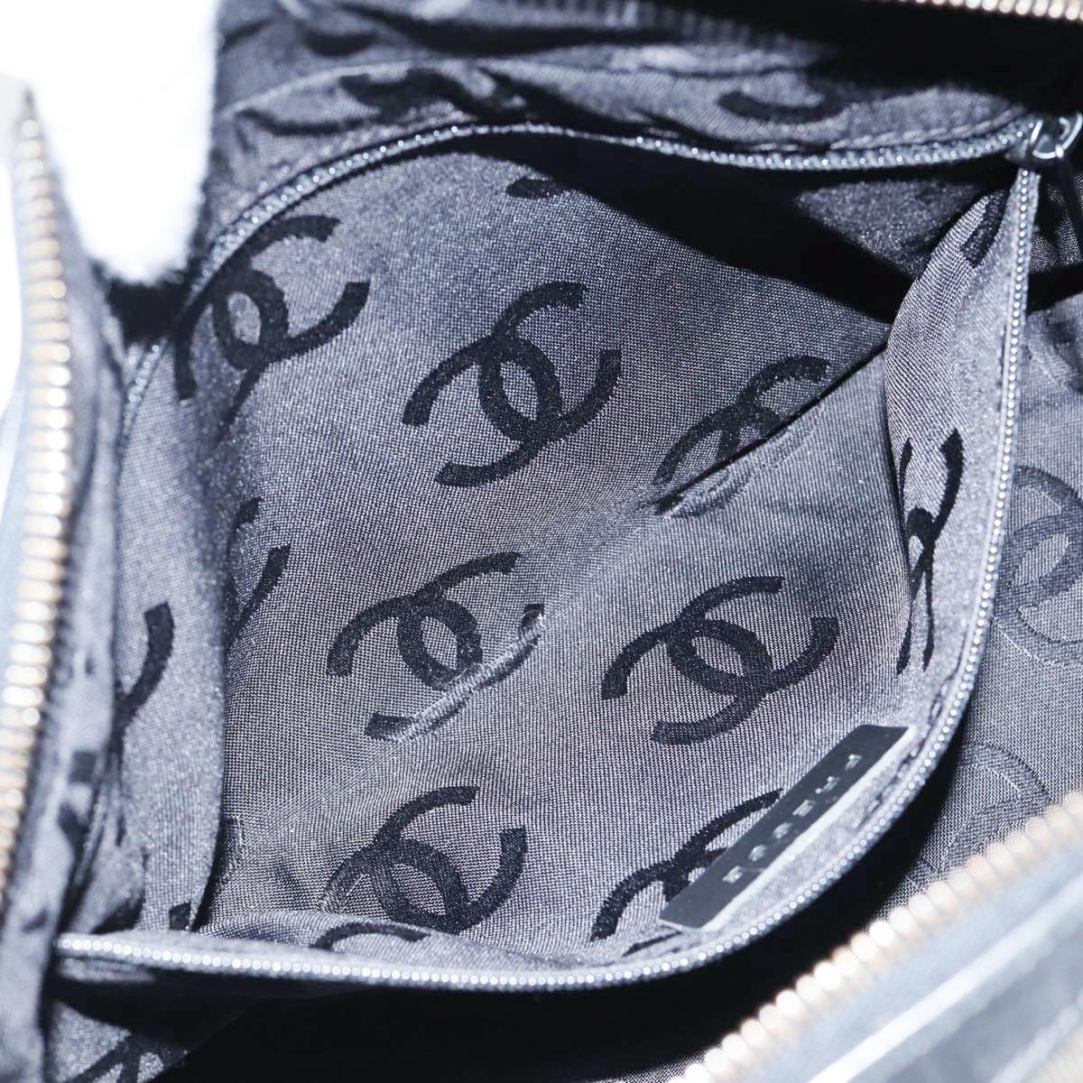 CHANEL Chain Shoulder Bag Canvas Gray CC 89307