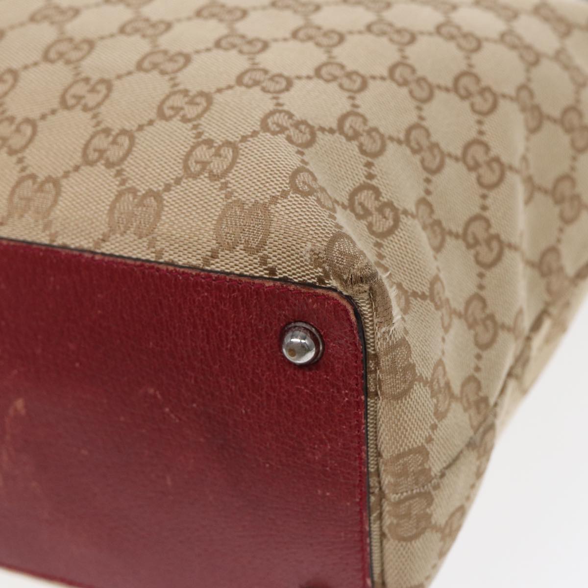 GUCCI GG Canvas Tote Bag Beige Silver 120836 89426