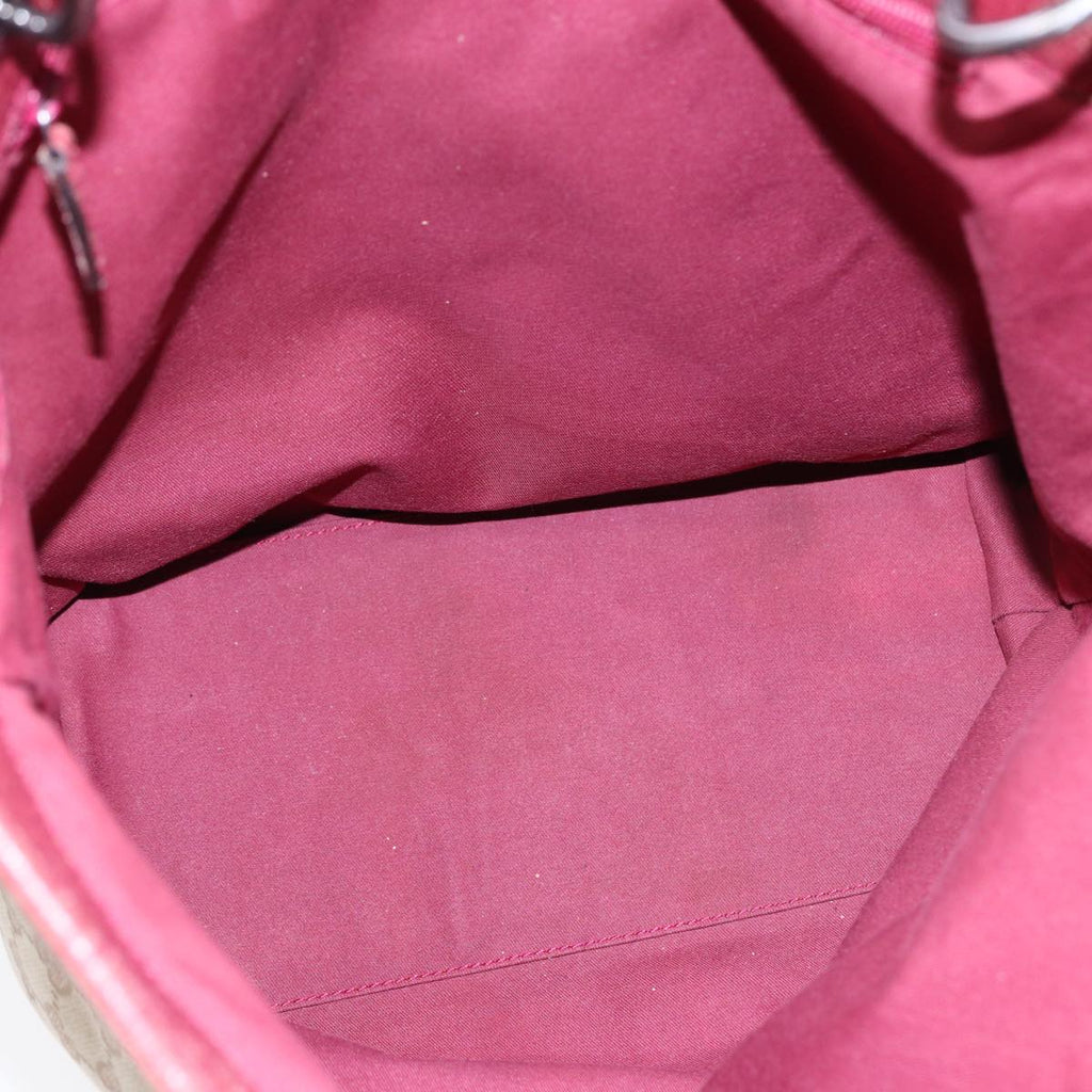GUCCI GG Canvas Tote Bag Beige Silver 120836 89426