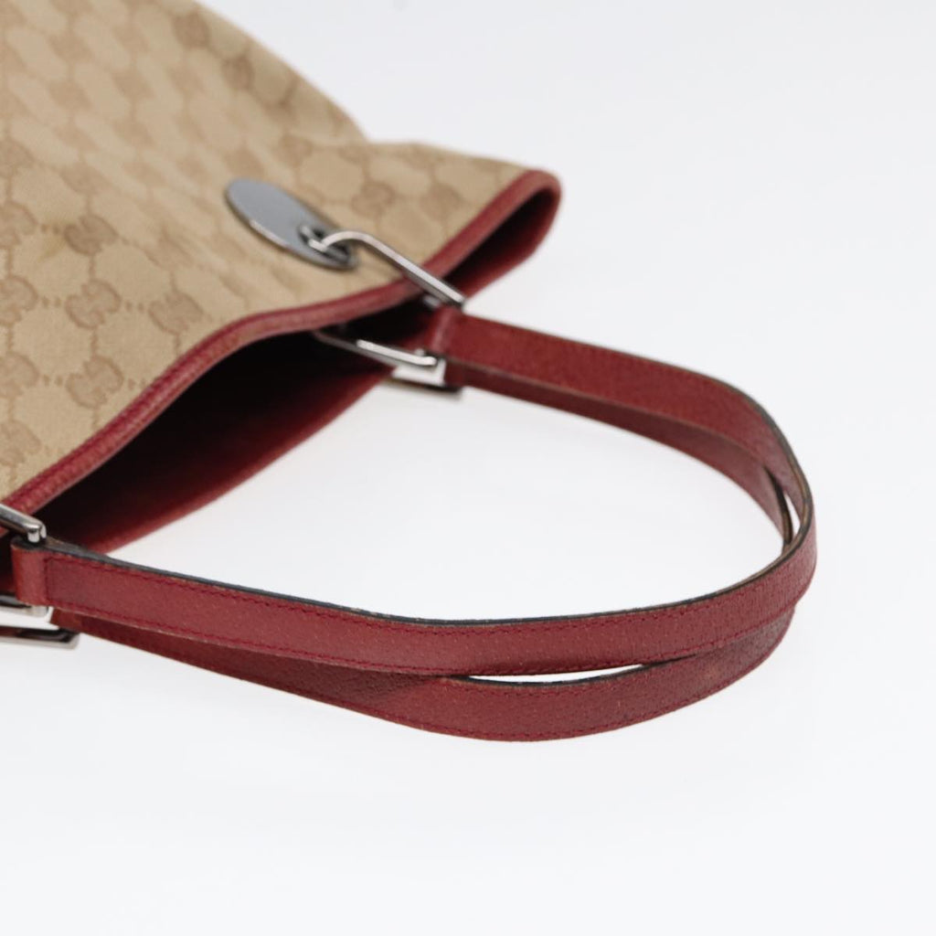GUCCI GG Canvas Tote Bag Beige Silver 120836 89426