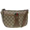 GUCCI GG Supreme Web Sherry Line Shoulder Bag PVC Beige Gold 89430