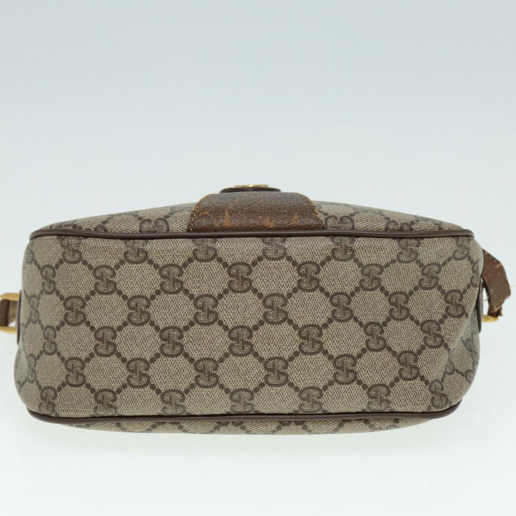GUCCI GG Supreme Web Sherry Line Shoulder Bag PVC Beige Gold 89430