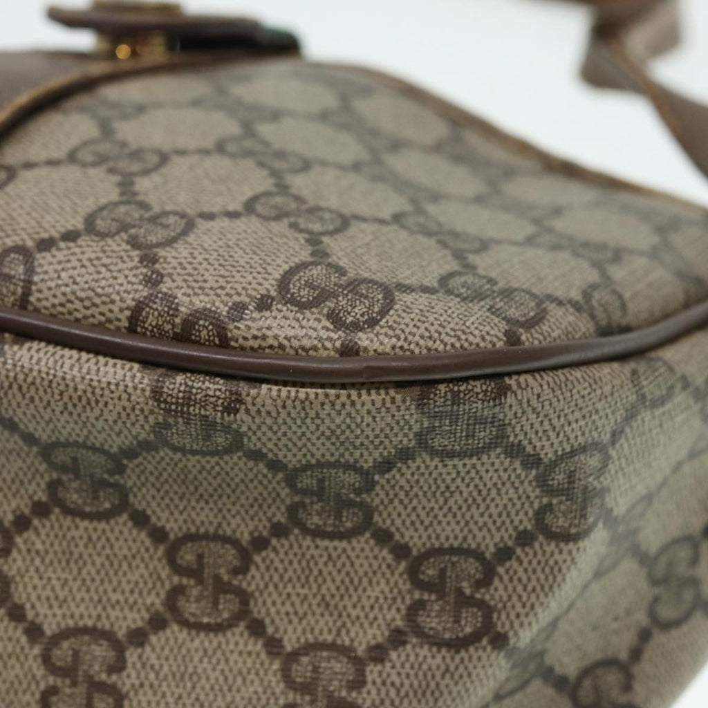 GUCCI GG Supreme Web Sherry Line Shoulder Bag PVC Beige Gold 89430