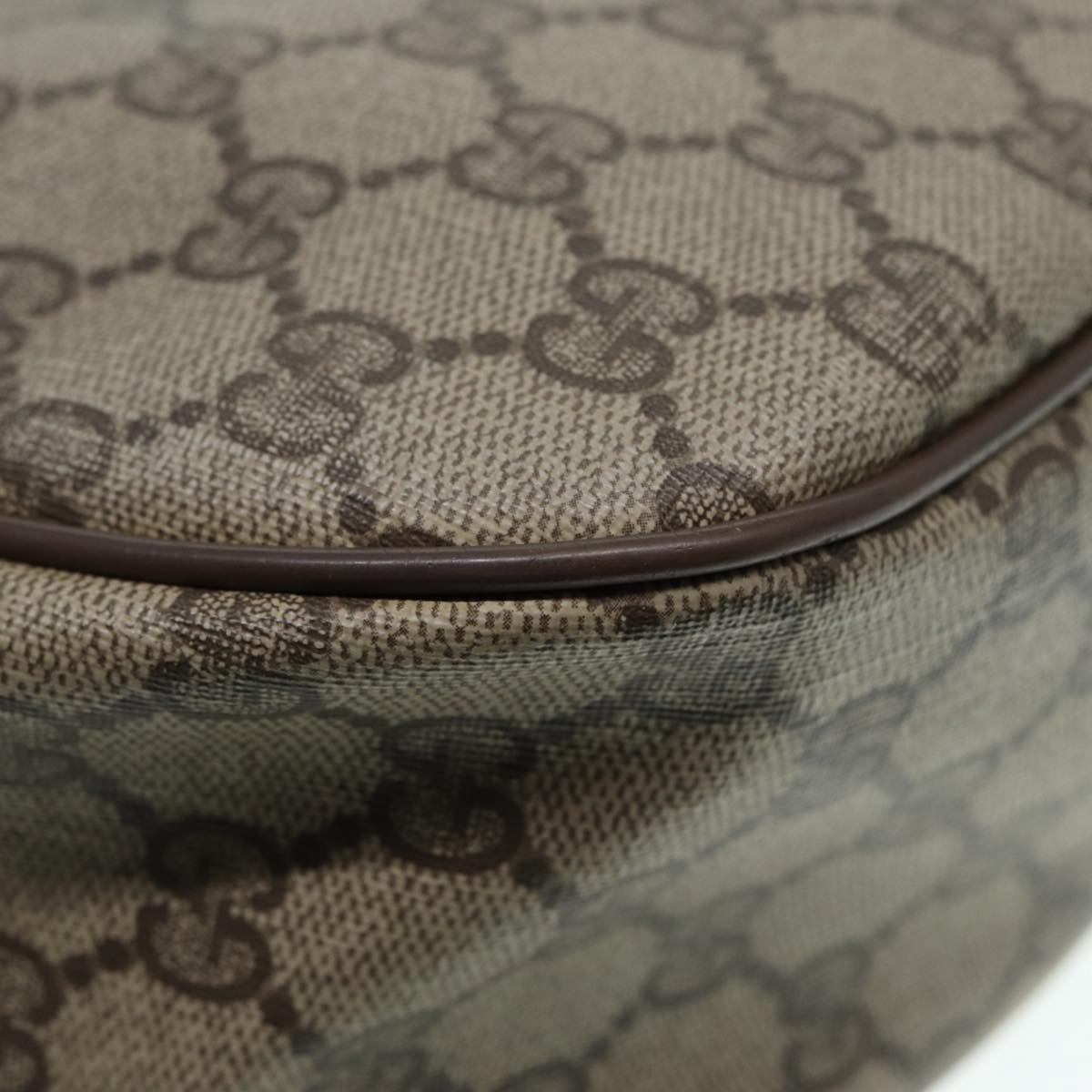 GUCCI GG Supreme Web Sherry Line Shoulder Bag PVC Beige Gold 89430