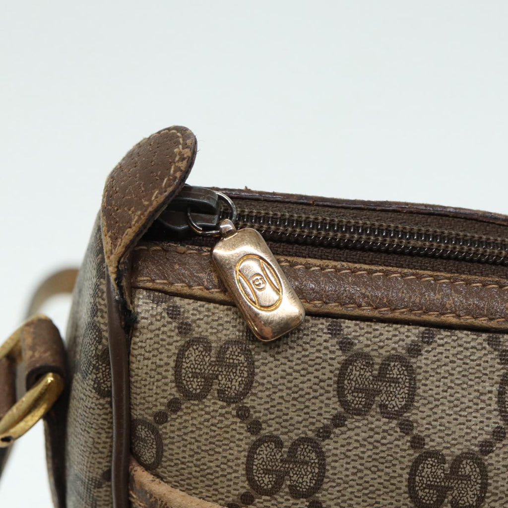 GUCCI GG Supreme Web Sherry Line Shoulder Bag PVC Beige Gold 89430