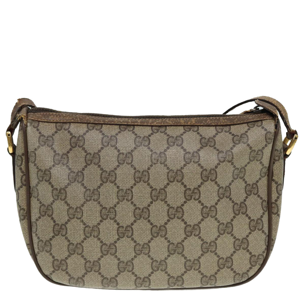 GUCCI GG Supreme Web Sherry Line Shoulder Bag PVC Beige Gold 89430