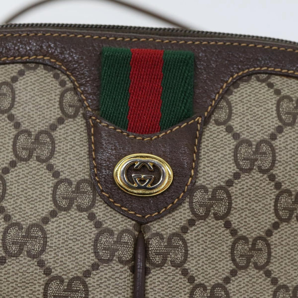 GUCCI GG Supreme Web Sherry Line Shoulder Bag PVC Beige 904 02 047 89440