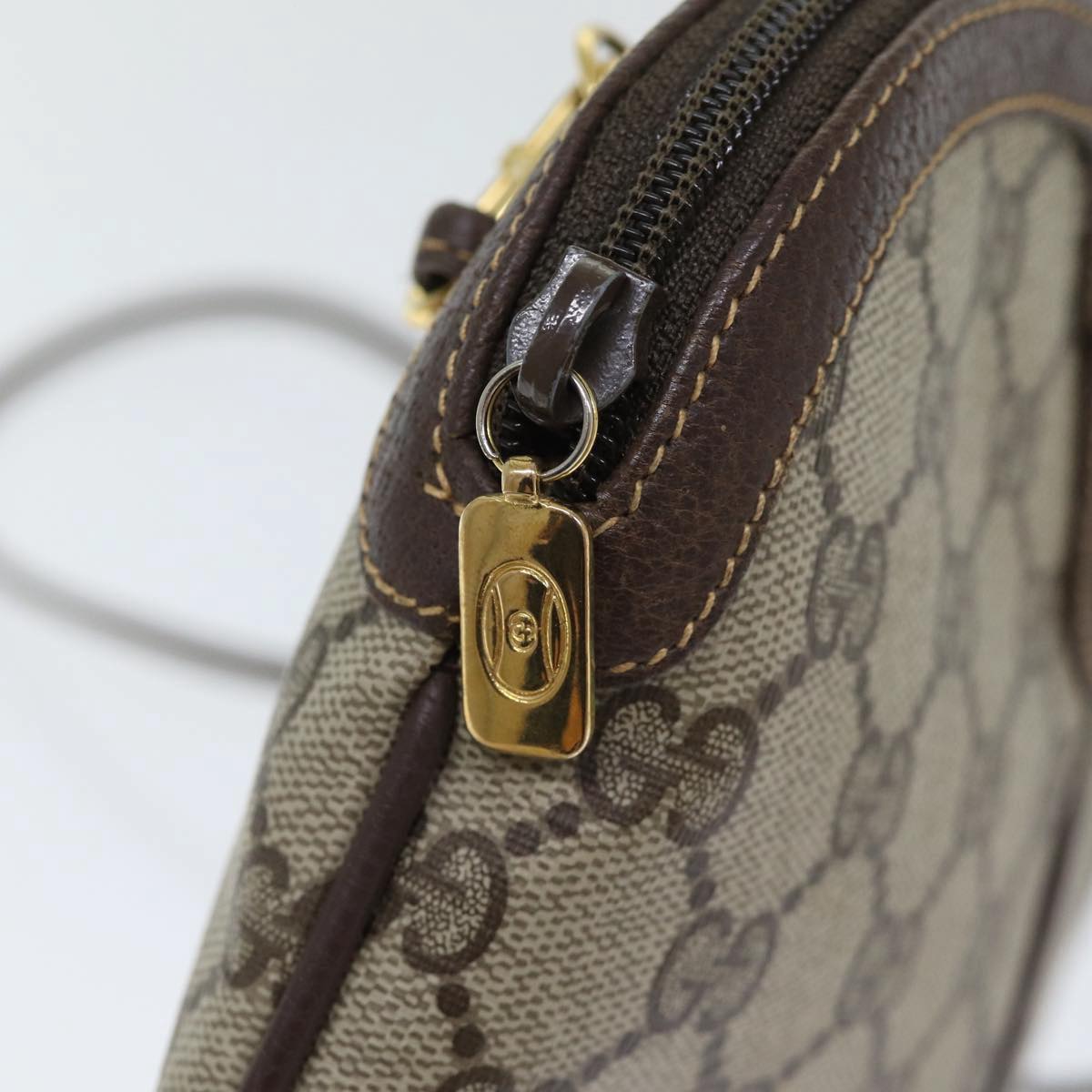 GUCCI GG Supreme Web Sherry Line Shoulder Bag PVC Beige 904 02 047 89440
