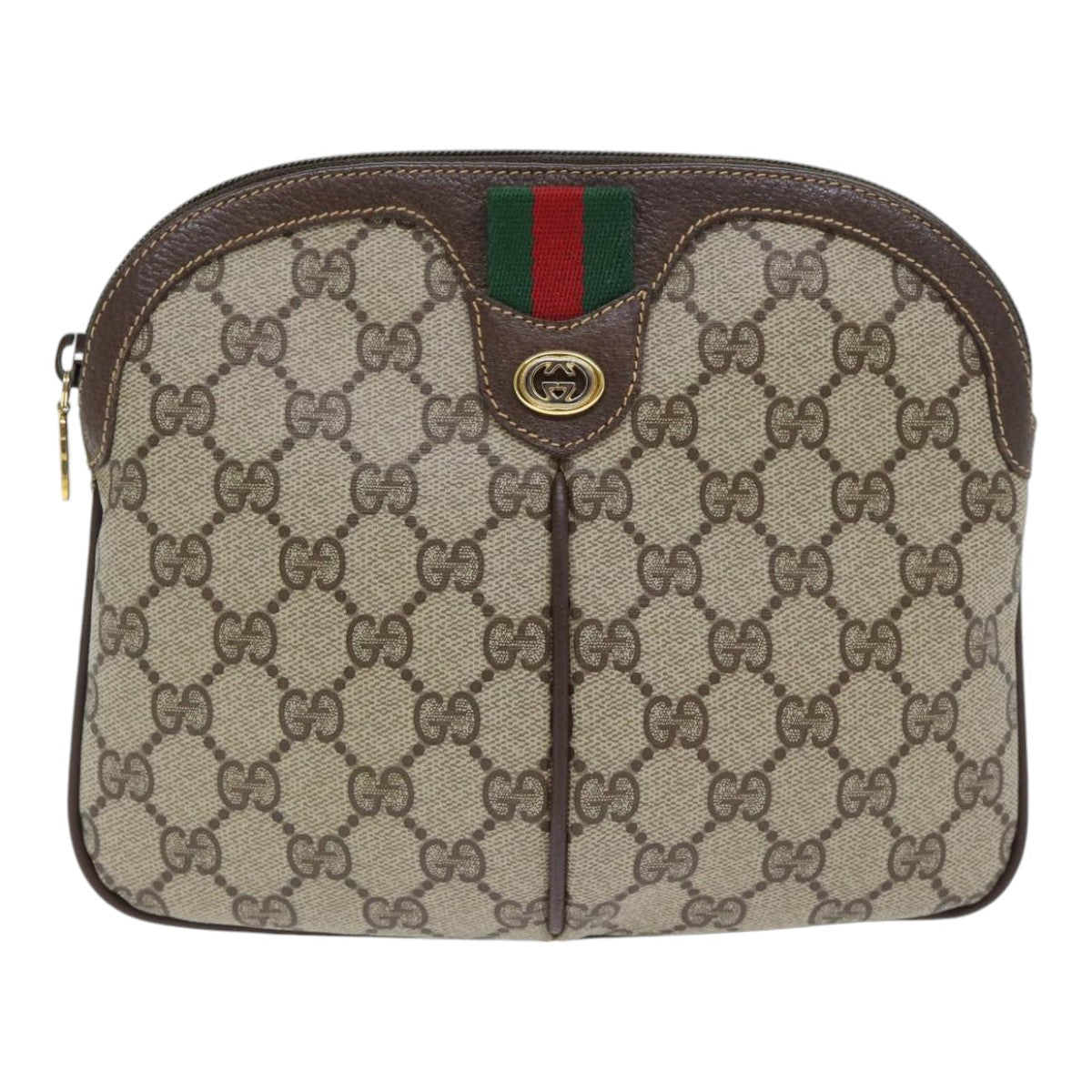 GUCCI GG Supreme Web Sherry Line Shoulder Bag PVC Beige 904 02 047 89440