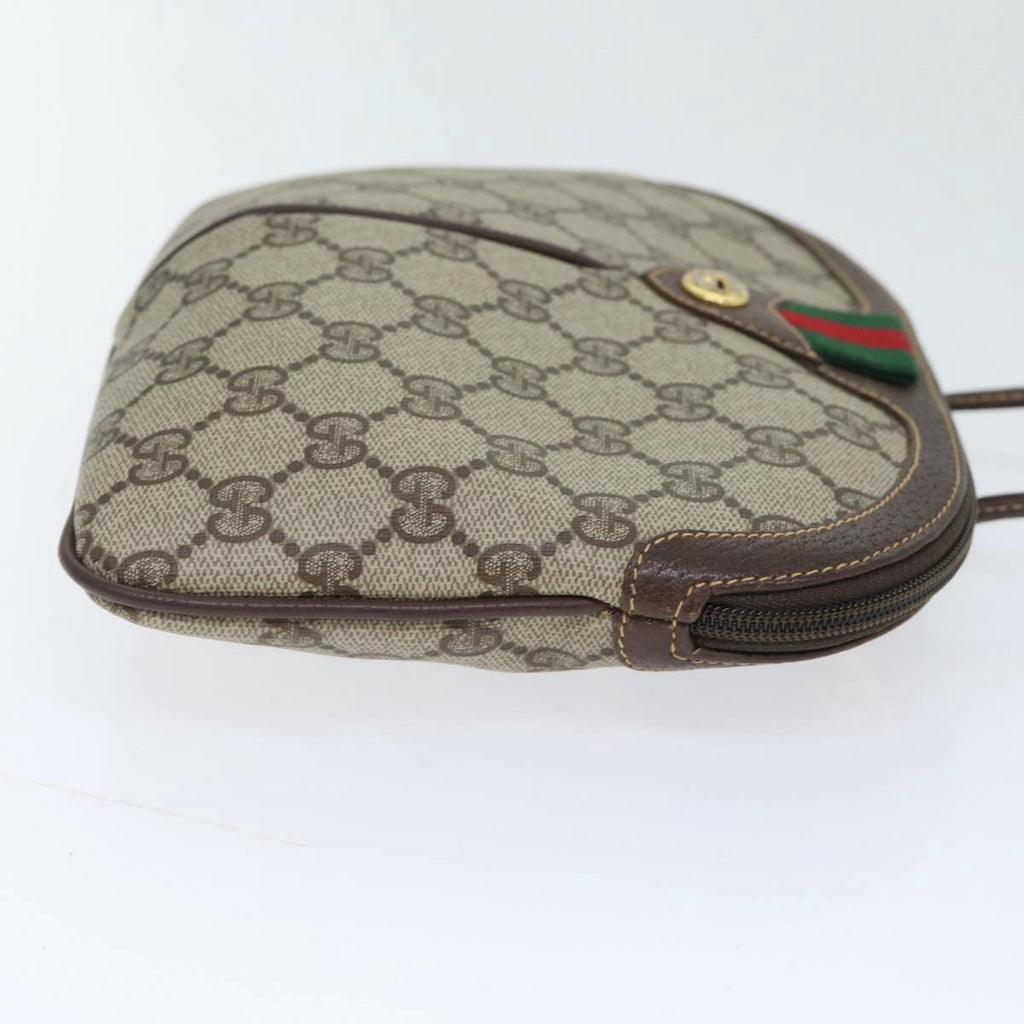 GUCCI GG Supreme Web Sherry Line Shoulder Bag PVC Beige 904 02 047 89440