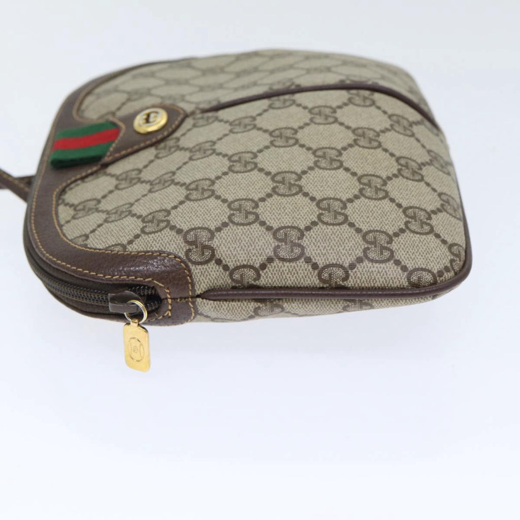 GUCCI GG Supreme Web Sherry Line Shoulder Bag PVC Beige 904 02 047 89440
