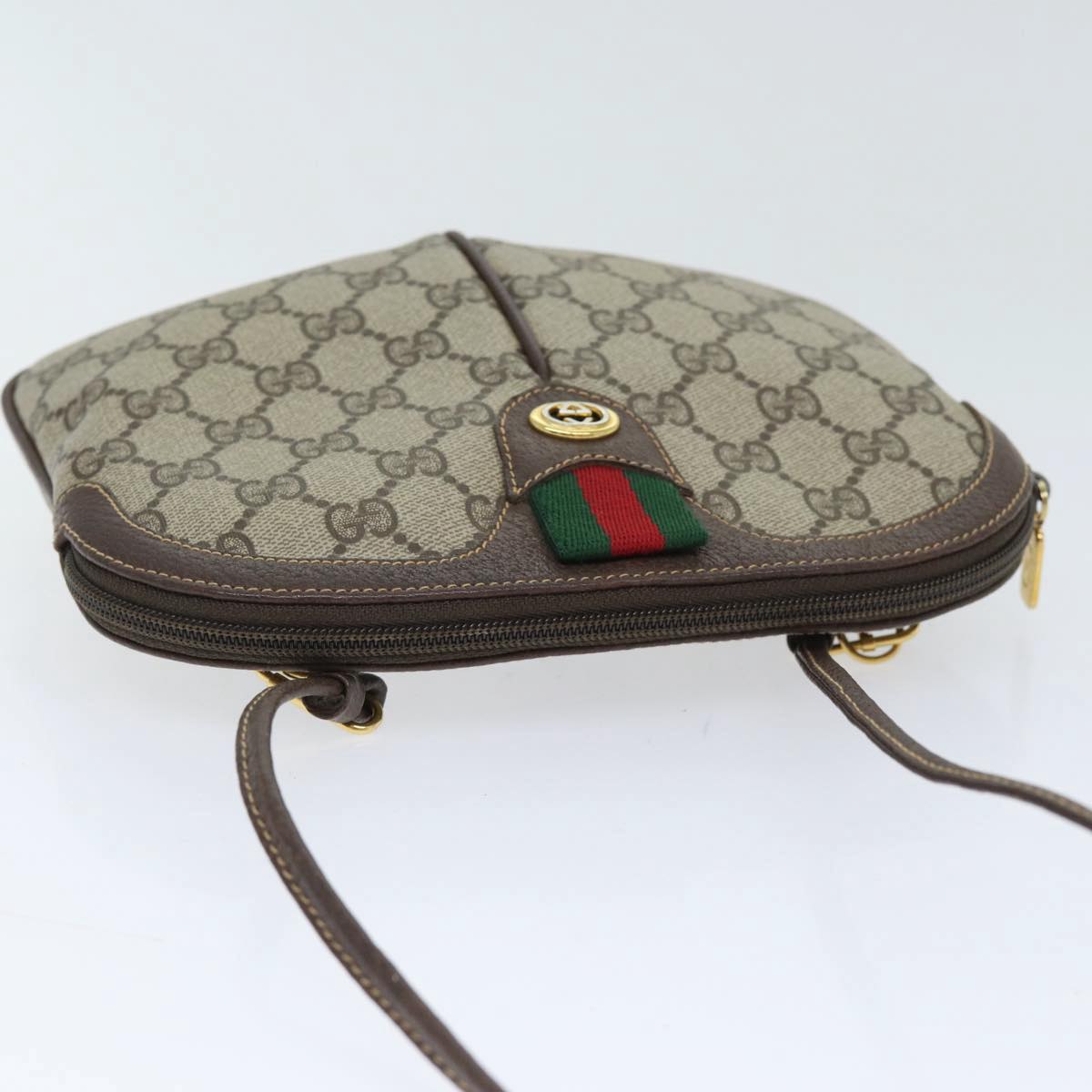 GUCCI GG Supreme Web Sherry Line Shoulder Bag PVC Beige 904 02 047 89440