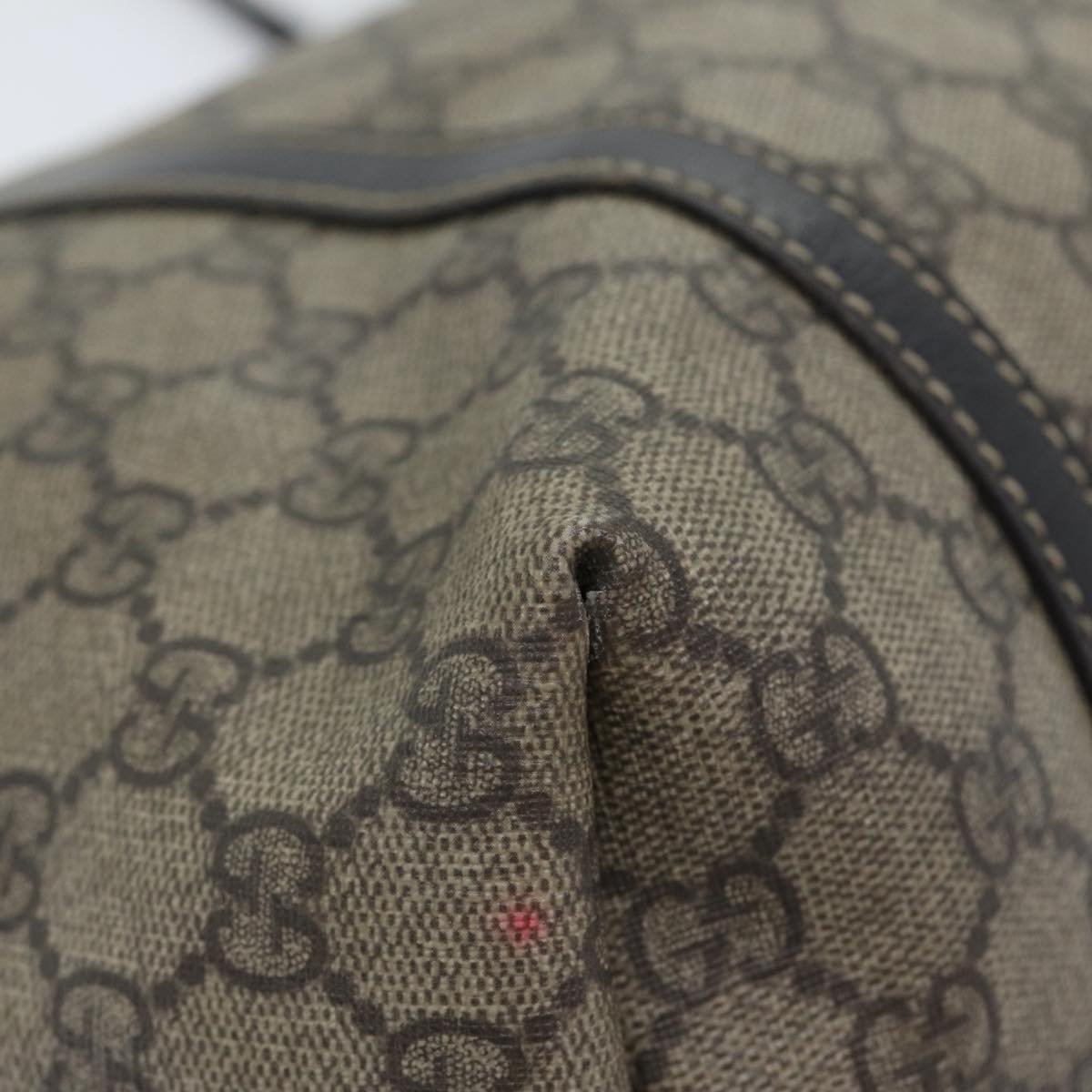 GUCCI GG Supreme Tote Bag PVC Leather Beige Silver 197953 89441