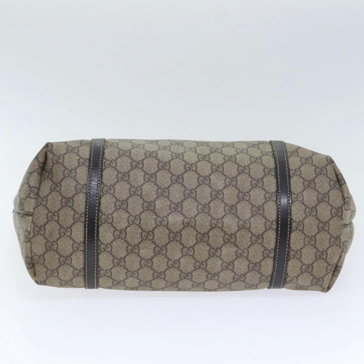 GUCCI GG Supreme Tote Bag PVC Leather Beige Silver 197953 89441