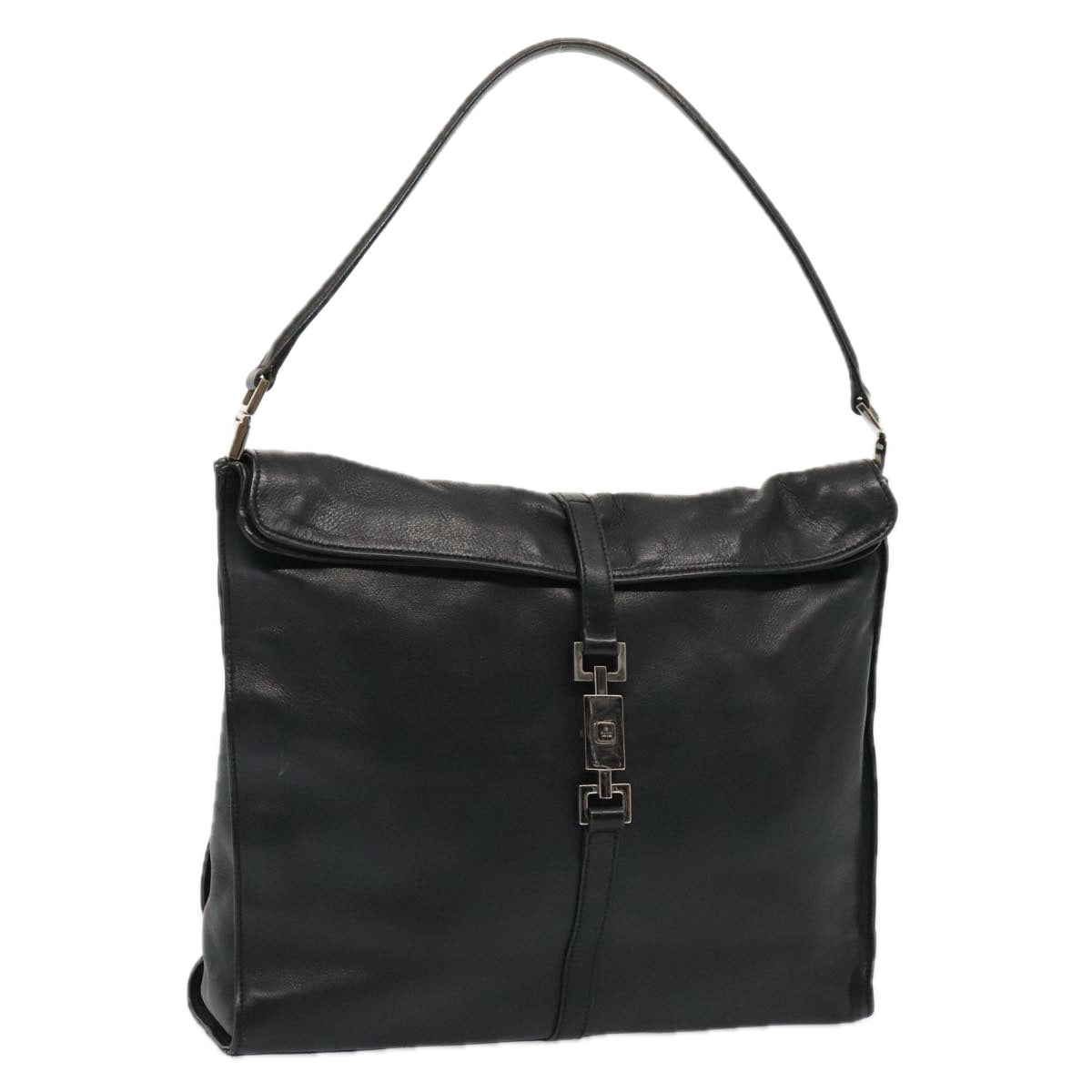 GUCCI Jackie Shoulder Bag Leather Black Silver 001 3355 1781 89451