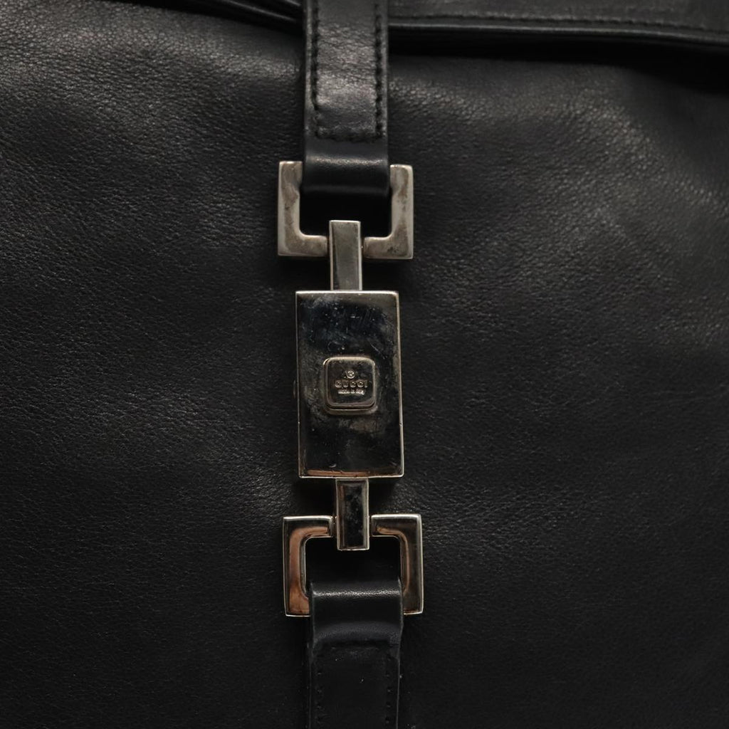 GUCCI Jackie Shoulder Bag Leather Black Silver 001 3355 1781 89451