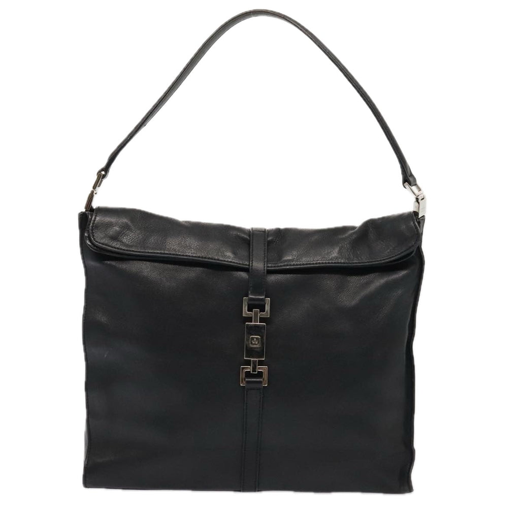 GUCCI Jackie Shoulder Bag Leather Black Silver 001 3355 1781 89451
