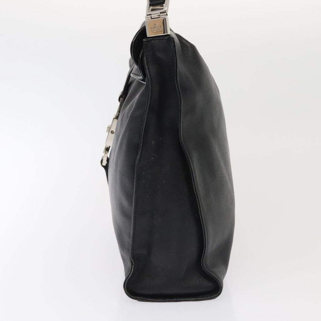 GUCCI Jackie Shoulder Bag Leather Black Silver 001 3355 1781 89451