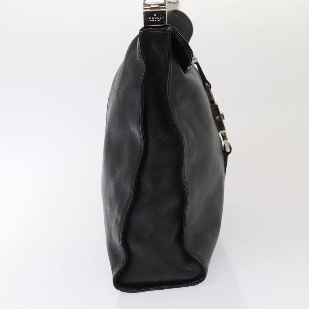 GUCCI Jackie Shoulder Bag Leather Black Silver 001 3355 1781 89451