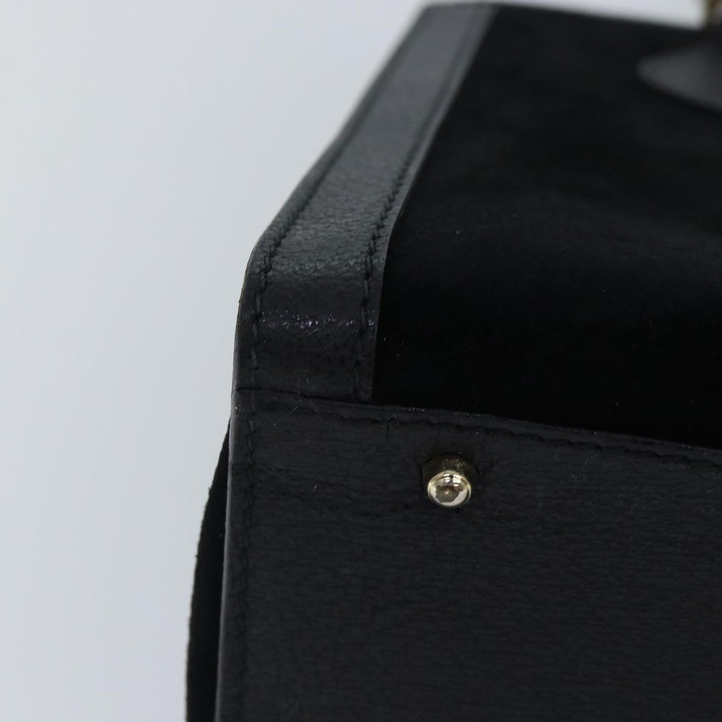 GUCCI Bamboo Hand Bag Suede Leather Black Gold 002 2853 0260 0 89463