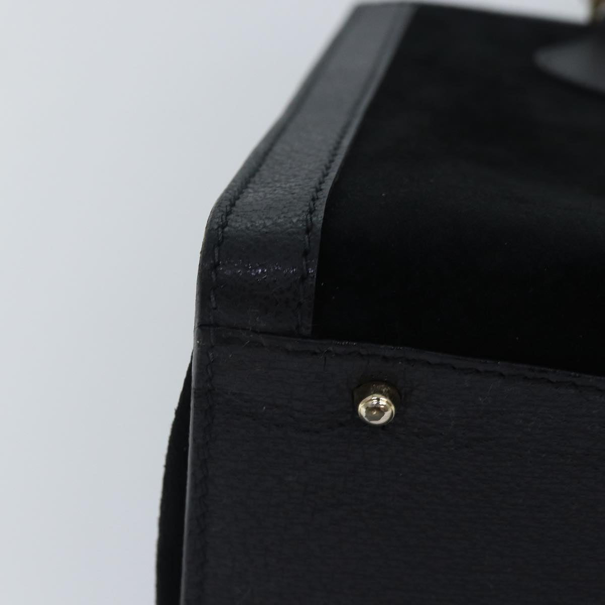 GUCCI Bamboo Hand Bag Suede Leather Black Gold 002 2853 0260 0 89463