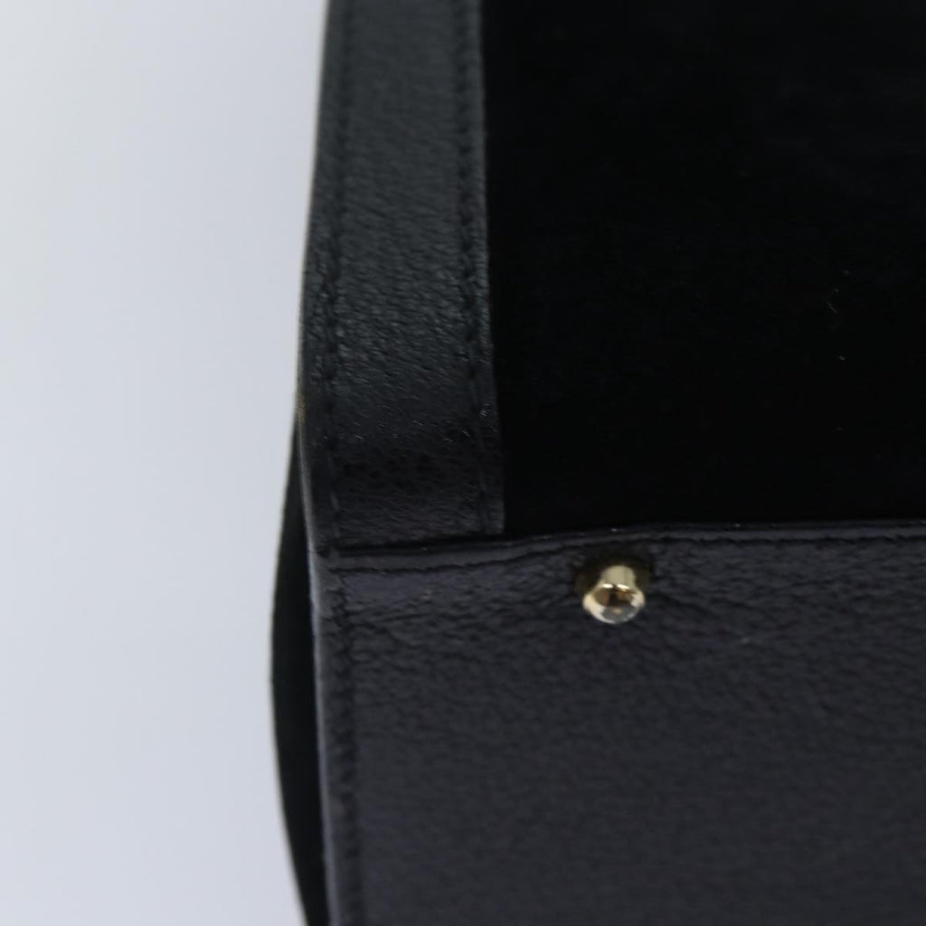 GUCCI Bamboo Hand Bag Suede Leather Black Gold 002 2853 0260 0 89463
