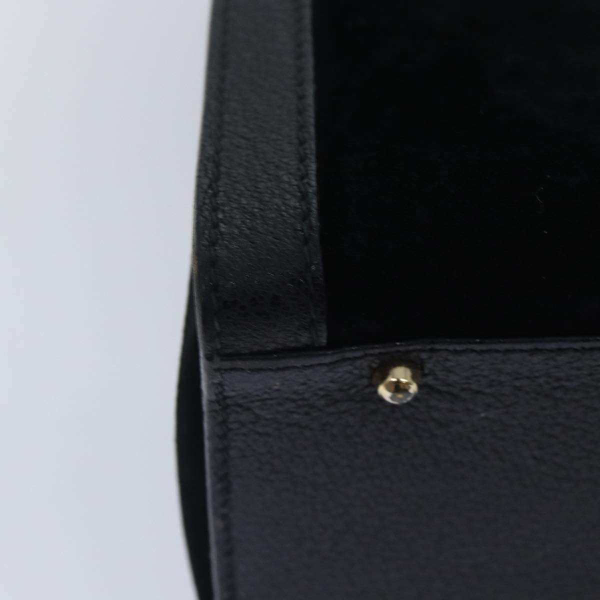 GUCCI Bamboo Hand Bag Suede Leather Black Gold 002 2853 0260 0 89463