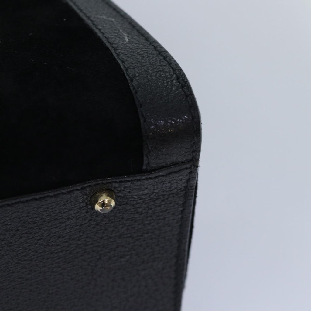 GUCCI Bamboo Hand Bag Suede Leather Black Gold 002 2853 0260 0 89463