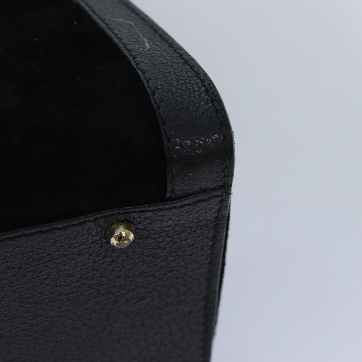 GUCCI Bamboo Hand Bag Suede Leather Black Gold 002 2853 0260 0 89463