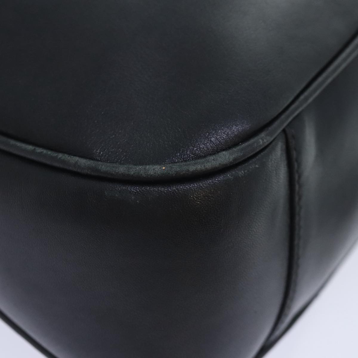 GUCCI Bamboo Hand Bag Leather 2way Black Gold 001 1638 2058 89464