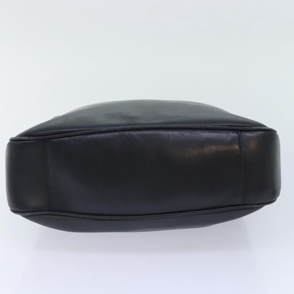 GUCCI Bamboo Hand Bag Leather 2way Black Gold 001 1638 2058 89464