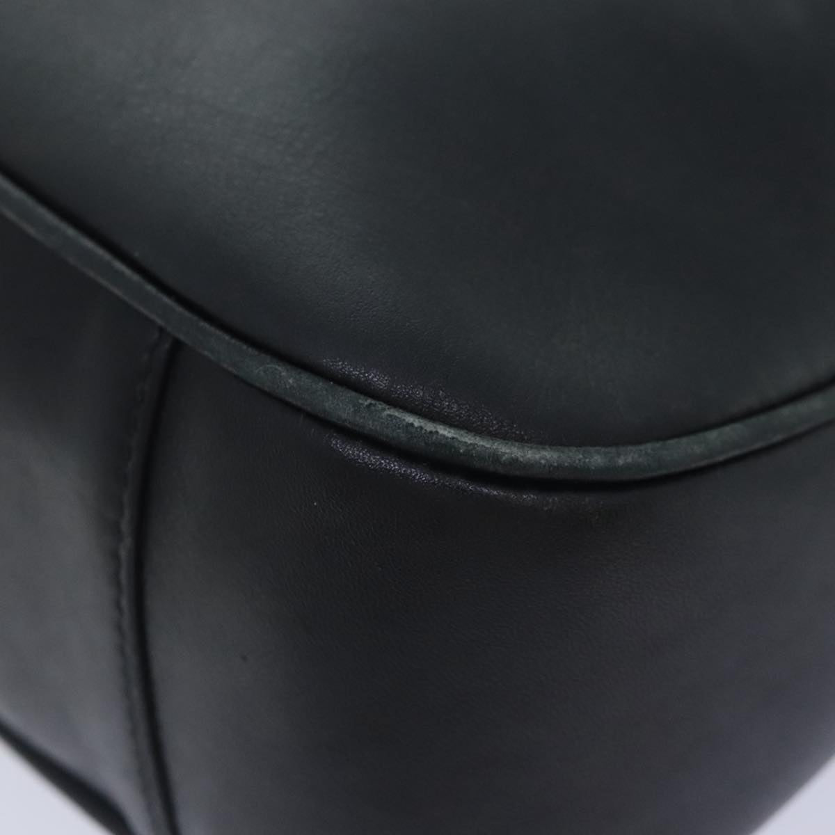 GUCCI Bamboo Hand Bag Leather 2way Black Gold 001 1638 2058 89464