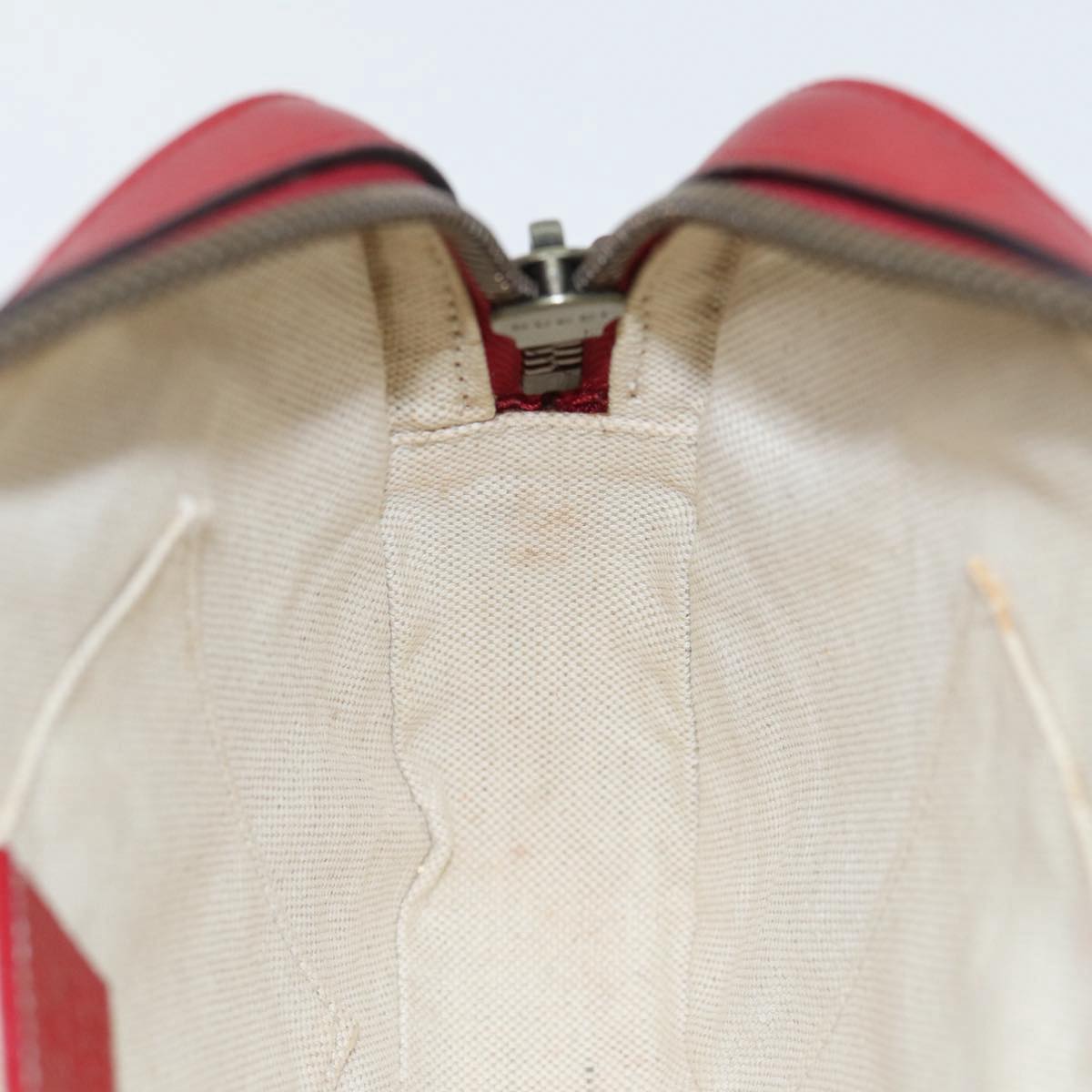 GUCCI Sherry Line Shoulder Bag Leather Red Gold Navy 431284 89474