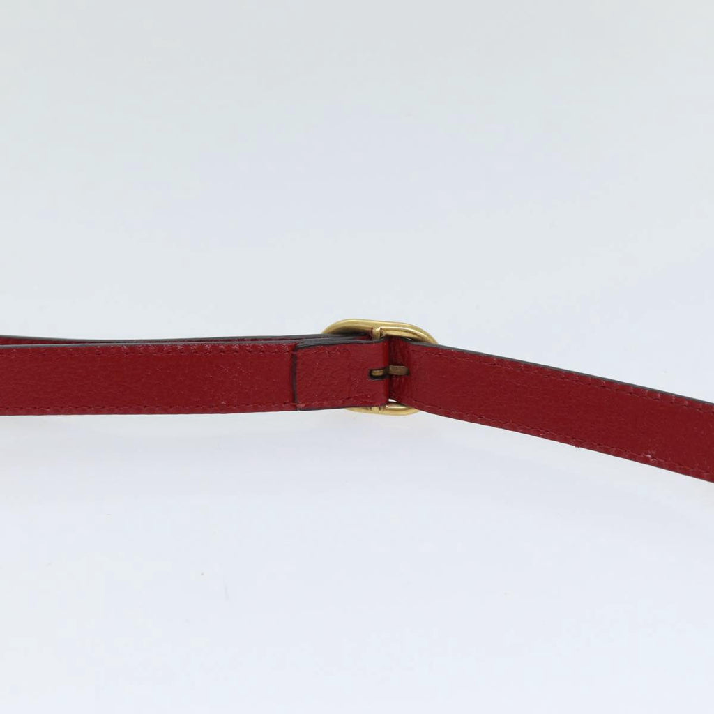 GUCCI Sherry Line Shoulder Bag Leather Red Gold Navy 431284 89474