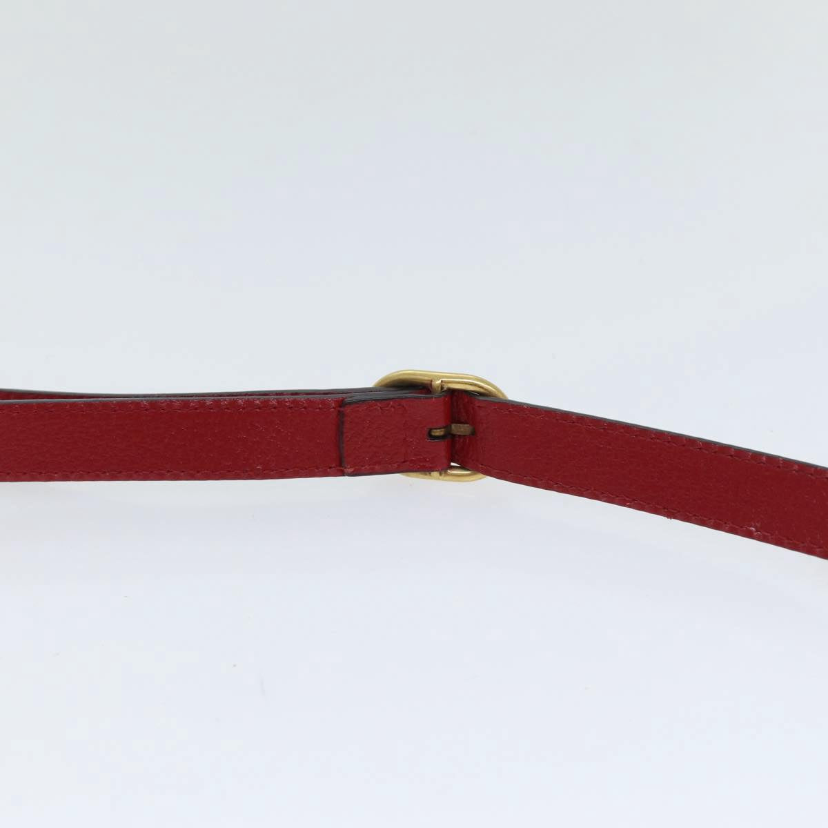 GUCCI Sherry Line Shoulder Bag Leather Red Gold Navy 431284 89474