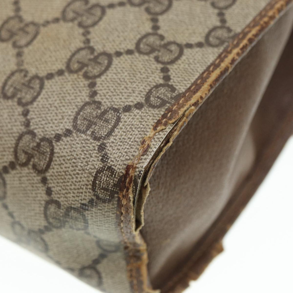 GUCCI GG Supreme Web Sherry Line Clutch Bag PVC Beige Red 89 01 031 89507
