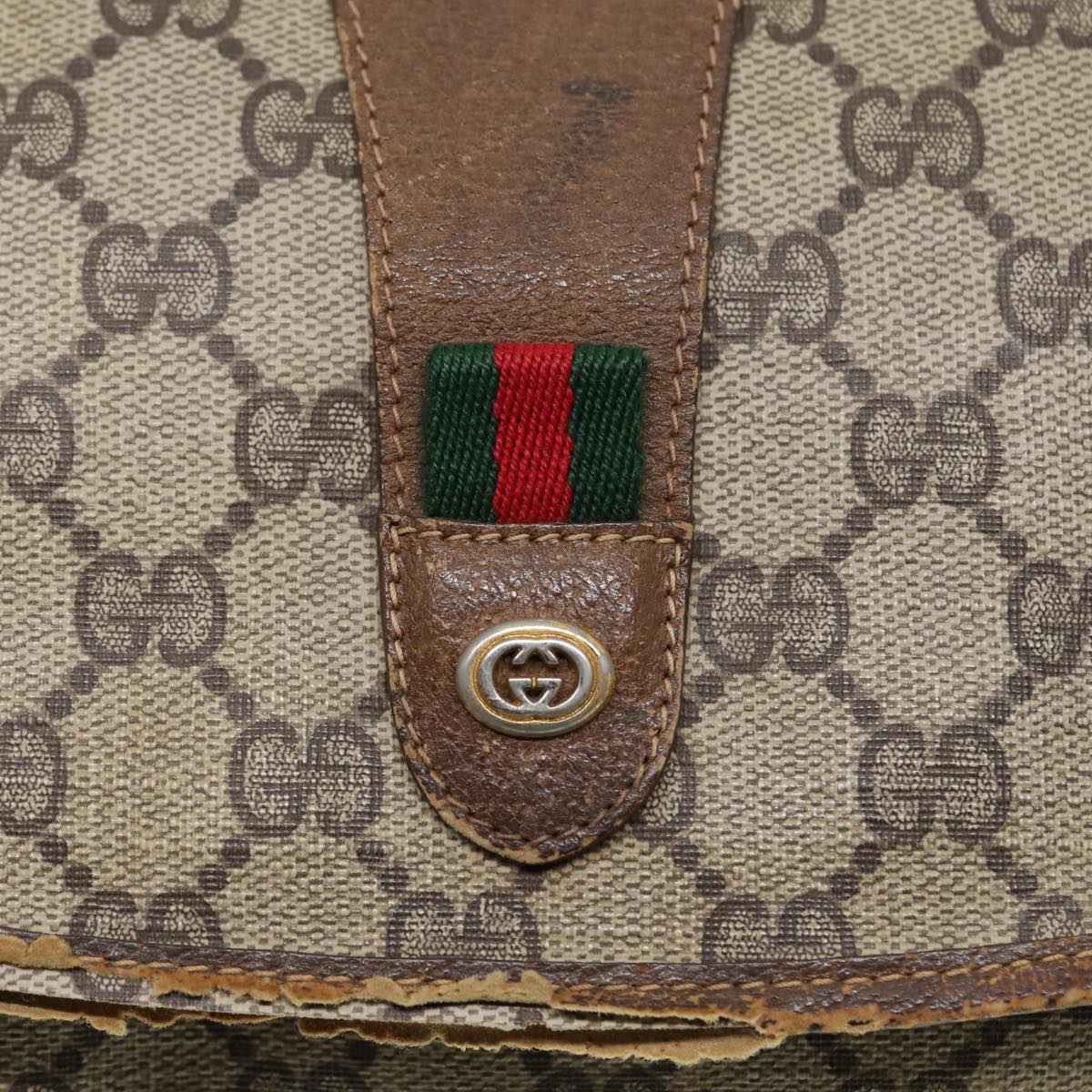 GUCCI GG Supreme Web Sherry Line Clutch Bag PVC Beige Red 89 01 031 89507