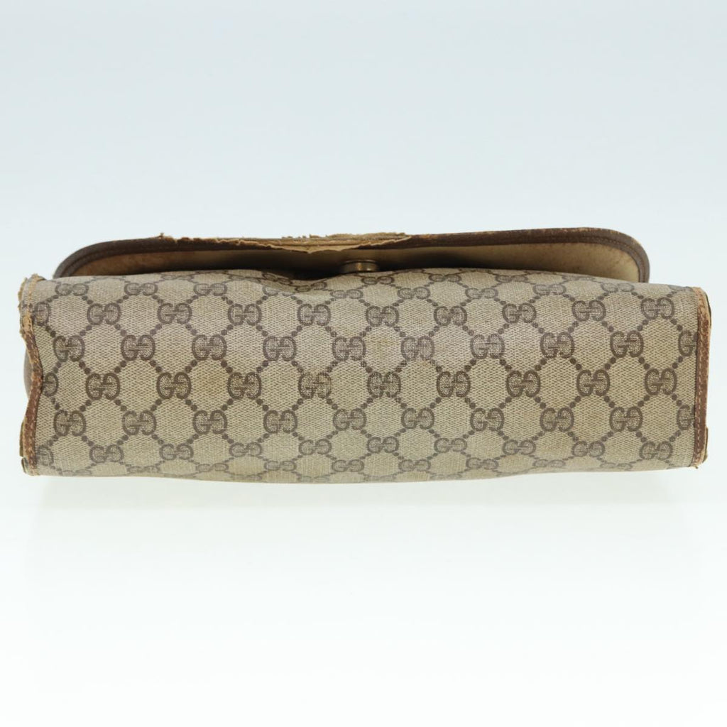 GUCCI GG Supreme Web Sherry Line Clutch Bag PVC Beige Red 89 01 031 89507